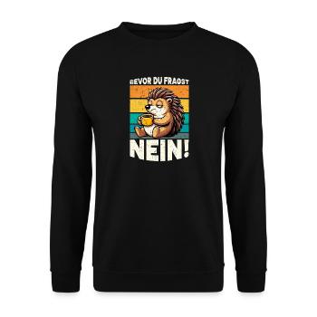 Avant de demander No Hedgehog Mauvaise humeur - Sweat-shirt Unisexe - noir - Devant - Alina (178cm) & Michal (187cm)
