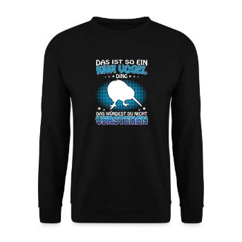 Ist ein Kiwi Vogel Ding Neuseeland Kiwi Vogel - Unisex Pullover - Schwarz - Vorne - Alina (178cm) & Michal (187cm)