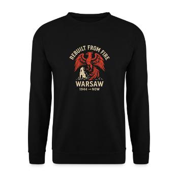 Rebuilt from Fire Warsaw Phoenix Design - Unisex Sweatshirt - black - Front - Alina (178cm) & Michal (187cm)