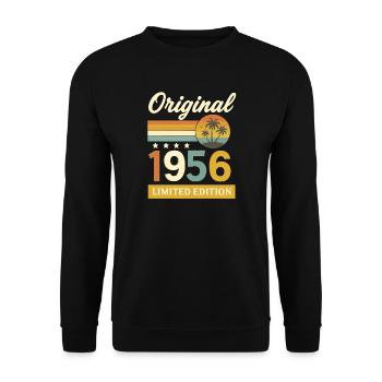 Drôle de Cadeau 1956 Chemise 70ème Anniversaire - Sweat-shirt Unisexe - noir - Devant - Alina (178cm) & Michal (187cm)