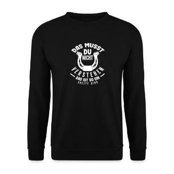 Shetty Ding Pferdemädchen Reiten Ponyfans Reiter - Unisex Pullover - Schwarz - Vorne - Alina (178cm) & Michal (187cm)