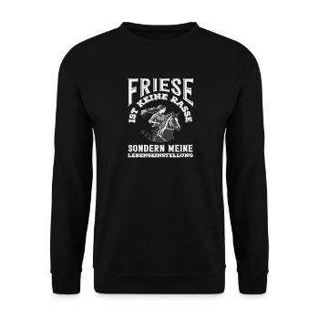 Pferdemädchen Reiten Ponyfans Reiter Friese - Unisex Pullover - Schwarz - Vorne - Alina (178cm) & Michal (187cm)