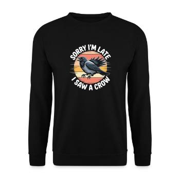 Corbeau au coucher du soleil disant - Sweat-shirt Unisexe - noir - Devant - Alina (178cm) & Michal (187cm)