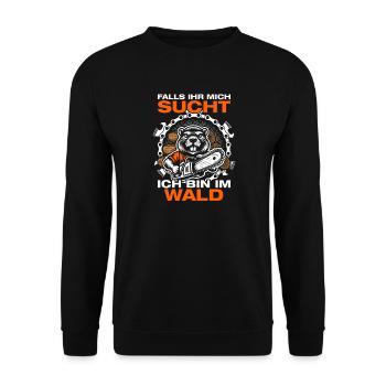 Forest Wood Making Chainsaw Lumberjack Forester - Unisex Sweatshirt - black - Front - Alina (178cm) & Michal (187cm)