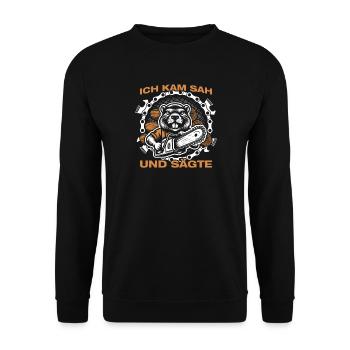 Wood Making Chainsaw Lumberjack Lumberjack Lumberjack - Unisex Sweatshirt - black - Front - Alina (178cm) & Michal (187cm)
