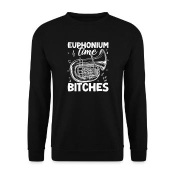 Baritone Player Time Bitches Euphonium - Unisex Sweatshirt - black - Front - Alina (178cm) & Michal (187cm)