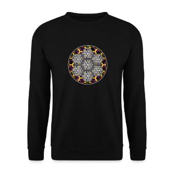 Hexagon Design Party Festival Techwear Streetwear - Unisex Sweatshirt - black - Front - Alina (178cm) & Michal (187cm)