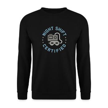Technologue du sommeil, technicien polysomnographique, Rpsgt - Sweat-shirt Unisexe - noir - Devant - Alina (178cm) & Michal (187cm)