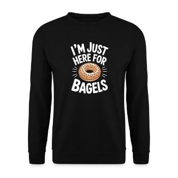 Bagels Spruch Bagel Lustiges Bagels Geschenk - Unisex Pullover - Schwarz - Vorne - Alina (178cm) & Michal (187cm)