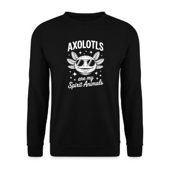 Axolotl Saying Axolotls Funny Axolotl Gift - Unisex Sweatshirt - black - Front - Alina (178cm) & Michal (187cm)