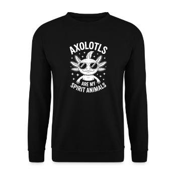 Axolotl Saying Axolotls Funny Axolotl Gift - Unisex Sweatshirt - black - Front - Alina (178cm) & Michal (187cm)
