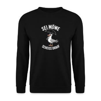 Be seagull fuck it Mouette humoristique avec - Sweat-shirt Unisexe - noir - Devant - Alina (178cm) & Michal (187cm)
