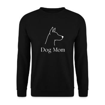 Dog Mom – Minimalist Dog Line Art Gift - Unisex Sweatshirt - black - Front - Alina (178cm) & Michal (187cm)