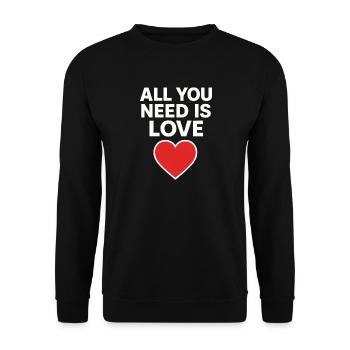 All You Need Is Love Heart - Unisex Sweatshirt - black - Front - Alina (178cm) & Michal (187cm)