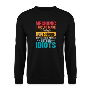 Mechanic Mechatronics Technician Handyman Gift - Unisex Sweatshirt - black - Front - Alina (178cm) & Michal (187cm)