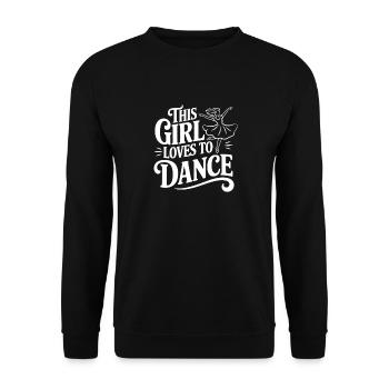 Dieses Mädchen liebt es zu tanzen - Unisex Pullover - Schwarz - Vorne - Alina (178cm) & Michal (187cm)