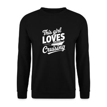Dieses Mädchen liebt Kreuzfahrten - Unisex Pullover - Schwarz - Vorne - Alina (178cm) & Michal (187cm)