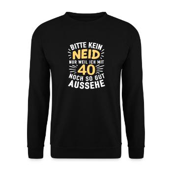40s Cheer Shirt – No Envy, Look Good - Unisex Sweatshirt - black - Front - Alina (178cm) & Michal (187cm)