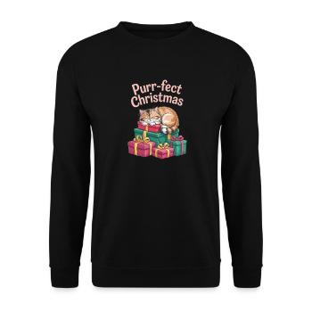 Purr-fect Christmas Sweet Sleeper - Unisex Sweatshirt - black - Front - Alina (178cm) & Michal (187cm)