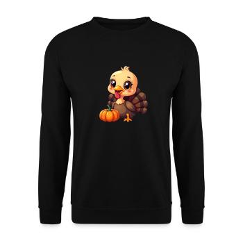 Thanksgiving Truthahn Baby - Unisex Pullover - Schwarz - Vorne - Alina (178cm) & Michal (187cm)