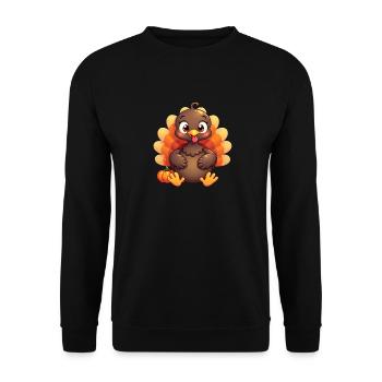 Thanksgiving Truthahn Baby - Unisex Pullover - Schwarz - Vorne - Alina (178cm) & Michal (187cm)