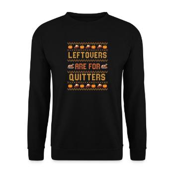 Reste sind für Aufhörer Thanksgiving-Witz - Unisex Pullover - Schwarz - Vorne - Alina (178cm) & Michal (187cm)