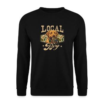 Local Boy Labrador Duck Hunting Marsh Scene - Unisex Sweatshirt - black - Front - Alina (178cm) & Michal (187cm)