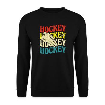 Eishockey Hockey Eishockeyspieler Geschenk  - Unisex Sweatshirt - black - Front - Alina (178cm) & Michal (187cm)
