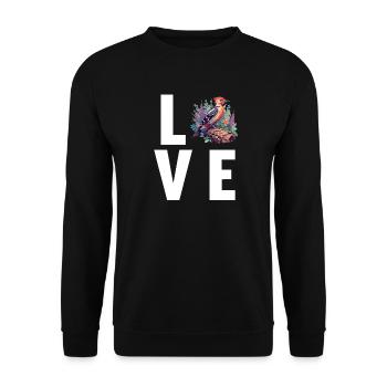 Spechte Specht - Unisex Pullover - Schwarz - Vorne - Alina (178cm) & Michal (187cm)