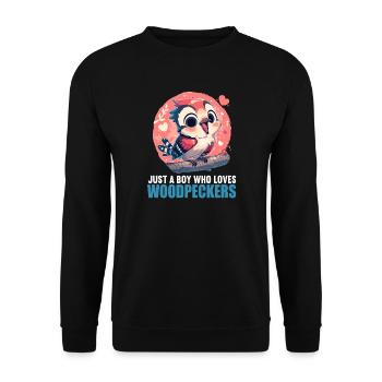 Spechte Specht - Unisex Pullover - Schwarz - Vorne - Alina (178cm) & Michal (187cm)