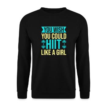 Fitness Fanatics Hiit Like A Girl Calisthenics Gym - Unisex Pullover - Schwarz - Vorne - Alina (178cm) & Michal (187cm)