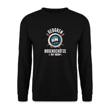 I go archery - Unisex Sweatshirt - black - Front - Alina (178cm) & Michal (187cm)