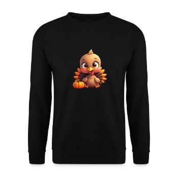Thanksgiving Truthahn Baby - Unisex Pullover - Schwarz - Vorne - Alina (178cm) & Michal (187cm)