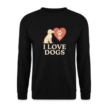 J’aime les chiens – Dog Lover Design - Sweat-shirt Unisexe - noir - Devant - Alina (178cm) & Michal (187cm)