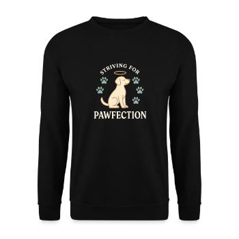 Striving for Pawfection Dog - Unisex Sweatshirt - black - Front - Alina (178cm) & Michal (187cm)
