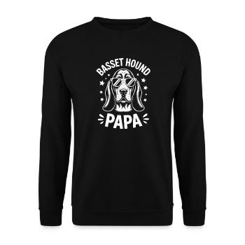 Basset Hound Saying Dad Fun Basset Hound Gift - Unisex Sweatshirt - black - Front - Alina (178cm) & Michal (187cm)