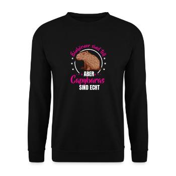 Capybara are real capybaras - Unisex Sweatshirt - black - Front - Alina (178cm) & Michal (187cm)