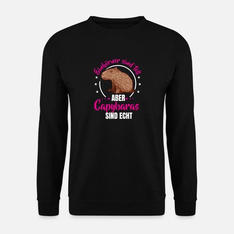Capybara sind echt Wasserschwein - Unisex Pullover - Schwarz