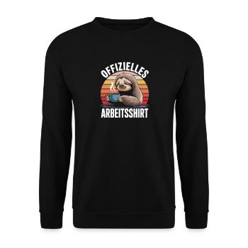 Chemise de travail officielle paresseux café rétro - Sweat-shirt Unisexe - noir - Devant - Alina (178cm) & Michal (187cm)
