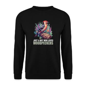 Spechte Specht - Unisex Pullover - Schwarz - Vorne - Alina (178cm) & Michal (187cm)