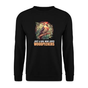 Spechte Specht - Unisex Pullover - Schwarz - Vorne - Alina (178cm) & Michal (187cm)