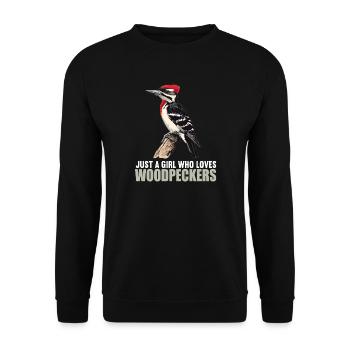 Spechte Specht - Unisex Pullover - Schwarz - Vorne - Alina (178cm) & Michal (187cm)