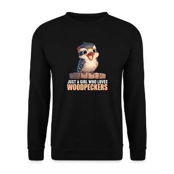 Spechte Specht - Unisex Pullover - Schwarz - Vorne - Alina (178cm) & Michal (187cm)