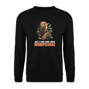 Woodpecker Woodpecker - Unisex Sweatshirt - black - Front - Alina (178cm) & Michal (187cm)
