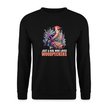 Spechte Specht - Unisex Pullover - Schwarz - Vorne - Alina (178cm) & Michal (187cm)