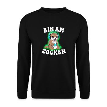 I'm playing Otter - Unisex Sweatshirt - black - Front - Alina (178cm) & Michal (187cm)
