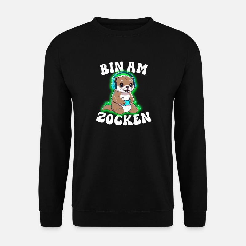 Bin am Zocken Otter - Unisex Pullover - Schwarz