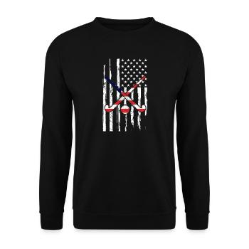 Eishockey Hockey Eishockeyspieler Geschenk  - Unisex Sweatshirt - black - Front - Alina (178cm) & Michal (187cm)