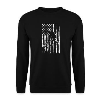 Eishockey Hockey Eishockeyspieler Geschenk  - Unisex Sweatshirt - black - Front - Alina (178cm) & Michal (187cm)