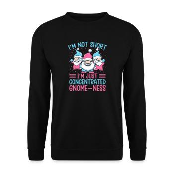 Garden Gnome Costume Not Short Just Gnome-Ness - Unisex Pullover - Schwarz - Vorne - Alina (178cm) & Michal (187cm)